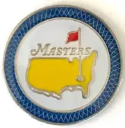 MASTERS GOLF TOURNAMENT BLUE BALL MARKER HAT CLIP SIZE AUGUSTA NATIONAL C7