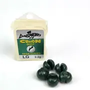 Dinsmores Green Round Tin Split Shot- Size LG 3.2g - Close-Out