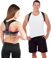 LIFEWAY Posture Corrector for Men & Women - Upper Back Brace for Spine & Clavicle Support - Relives Pain in Neck & Shoulder Caused by Slouching Hunching Kyphosis - Adjustable Comfortable