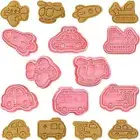 8Pcs/Set 3D Biscuit Mold Cookie Stamp for Biscuit Fondant Pastry Baking