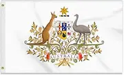 3×5 FT Large Australia Coat Flag, 90×150 CM Big 100D Australian Arm of Coat Outdoor Banner,Tiny Doube Side Printing Decor For Patio Garden With Brass Gromment