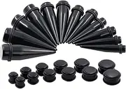 [Oyaface] 24Pcs Acrylic Taper Kit with Plugs Double O-rings 00G-3/4" Stretching Kit 6-COLORS