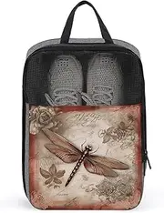 [YHEGBFD] Travel Shoe Bag,Dragonfly Bee Print Shoe Pouch,outdoor Zippered Carrier Shoe Bags,mens Womens Shoe Tote Bag, style, One Size, Modern, Style, One Size, Modern