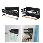 Metal Magnetic Spice Rack Organizer Kitchen Storage Rack Shelf Paper Towel