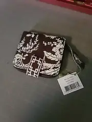 Vera Bradley Mini Zip Wallet Imperial Toile BRAND NEW WITH TAGS Brown White