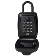 Key Lock Box for Outside, 12 Digit Combination Lock Box Waterproof Key Lockbox with Code, Key Hider Safe for Home Garage Office 1 Pack (Black)