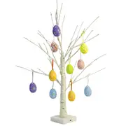 24LED Lighted Birch Tree Light LED Artificial Branch Tree Lamp with 12 Hanging Easter Egg Ornaments
