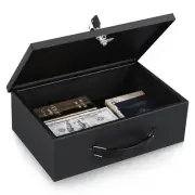 KYODOLED Fireproof Document Box with Key Lock, Small Lock Box for Personal Items