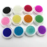 84 Gram Transparent Color Glass MicroBeads Caviar beads No-hole 12 Storage Box