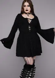 [Widow] Plus Beyond The Woods Bell Sleeve Dress