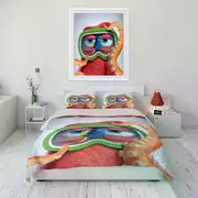 v2421 Bed Sheets Finding Nemo Printed Quilt Cover Pillowcase Bedding Set Kids Adult Comfortable Bed Set Twin King Birthday Gift 3-Piece Bedding Set (1
