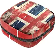 Period Bag,Sanitary Napkin Storage Bag,Birtish and Slovenia Retro Flag,Tampon Holder for Purse