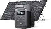 EF ECOFLOW DELTA 2 Portable Power Station with 160W Bi-facical Solar Panel, 1024Wh LiFePO4 Battery, Fast Charging, Solar Generator for Home Backup Power, Camping & RVs