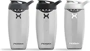 Promixx PURSUIT Protein Shaker Bottle 3-Pack – Premium Sports Shaker Bottles for Protein Mixes and Supplement Shakes – Graphite Gray, Black, White, 700ml