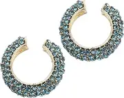 [WESIEVYA] Elegant Cartilage Earrings for Women 2pcs Clip-on Stud Earrings Rhinestones Perfect for Wedding Party