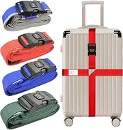DTOTSFCZF 4 Pack Softside Hardside Lightweight Luggage Suitcase Tags Elastic Locks Buckle Strap (Monochrome 4 Pack)
