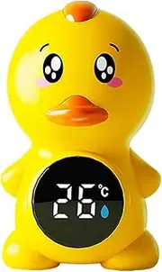 Baby Water Temperature Gauge, Floating Toys Baby Thermograph, Temperature Monitor Cartoon Duck Bath Toys, Digital Display Thermograph for Baby Safety