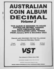 VST AUSTRALIAN DECIMAL COIN - PRINTED PAGES ONLY 2016 to 2023 for VOLUME 2