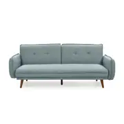 Sarah Sofa Bed Space Saving Convertible Couch with Comfortable and Sleek Design Light Blue