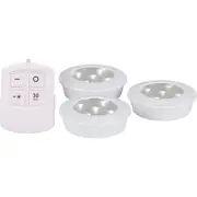 SL3511 LED Puck Light 3 Pack With Remote High / Low Brightness Modes LED PUCK LIGHT 3 PACK