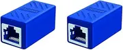 Ethernet Coupler RJ45 Coupler 8p8c Connector Ethernet Cable Extender Adapter for Cat7 Cat6 Cat5e Cat5 LAN Connector in Line Coupler Female to Female(Blue, 10)