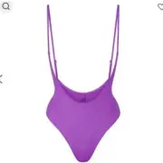 Skims Recycled Swim Cut Out Open Bust One Piece - Violet - Large