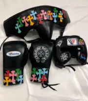 Chrome Heart Customized Boxing Gear M Size Protective Gear 16oz Black Color