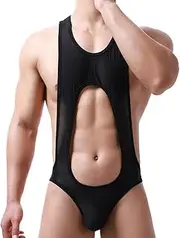 [WMIERFI] Men's White Nylon/80% Elastane/20% Breathable Mesh Thong Jockstrap Underwear