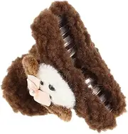 VICASKY Kawaii Plush Hair Claw Clip Adorable Cartoon Dog Design Soft Fluffy Hair Accessories for Women Large for Thick Secure Grip for Daily Use