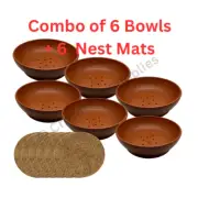Nesting Bowls Plastic & Nest Mats Breeding Hatching Box For Pigeons Quails ct 6