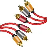 Audio Video RCA Cable :3RCA Male to 3RCA Male 24K Gold Plated Composite AV Cable Compatible with Set-Top Box,Amplifier,Speaker,DVD Player and More (4M)