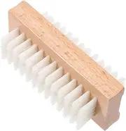 OFFIGAM 1Pc Double Sided Wooden Nail Brush Manicure Tool for Nail Art Cleaning Non Harmful for Skin for Fingertips Toes Comfortable Grip Design Wood Color