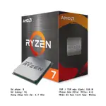 CPU AMD 銳龍 7 5800X AM4,高達 4.70 GHZ,8C / 16T, 32MB, 進口盒