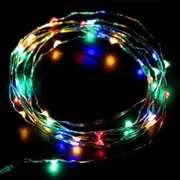 Colourful 4M Battery Operated Lights 40 LED Micro Silver Wire Waterproof Fairy Xmas Party