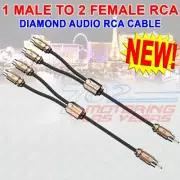 DIAMOND AUDIO HXY2F - 1 MALE TO 2 FEMALE RCA CABLE SPLITTER FOR MOTORCYCLES (2)