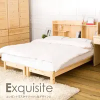 在飛比找momo購物網優惠-【時尚屋】里奈5尺松木實木書架型雙人床-不含床頭櫃-床墊 N