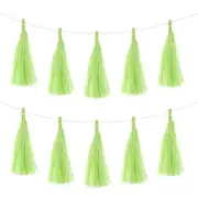 25Pcs Glass Green Tassel Garland Banner with Rope