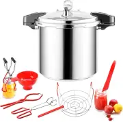 24 Qt Pressure Canner with Gauge[14.5 Psi],With Canning Supplies 7 Pc Set,Large