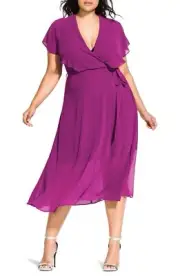 City Chic Women's Softly Tied Dress, Purple, Size 22W - Stylish & Comfortable