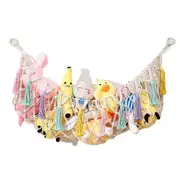 Animal Hammock Stuffed Animal Storage Holder Macrame Boho Plush Toy Net Hammock for Stuffed Animals with Light Pet Net