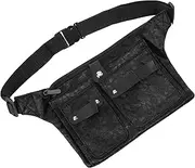 PLAFOPE Hairdressing Waist Bag for Stylists Multi Functional Canvas Scissors and Comb Tool Holder Leopard Print Hairdressing Tool Case for Salon Professionals