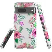 For Google Pixel 7 Case Tough Protective Cover Floral Garden