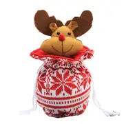 2PC Knit 3D Christmas Eve Apple Bag Candy Bag Elk Style, Size: 24*16cm
