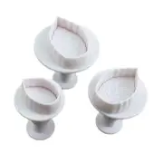 3Pcs Rose Leaf Plunger Cookie Cutter DIY Rose Leaf Cake Fondant Mold