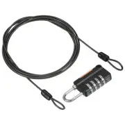 4 Digit Combination Lock 6.5Ft Security Cable Padlock Steel Lock Chain Black