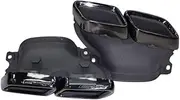 Muffler tip, Carbon Fiber Glossy/Matte Black AMG Exhaust Tips Muffler Pipe Compatible For C63 W205 C200 C300 C260 C180 15-18 Year(Dark Grey)