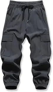 [XiaoLongRen] Baby Boys Cargo Joggers Pants Toddler Quick Dry Lightweight Hiking Pants Kids Pull On Sweatpants