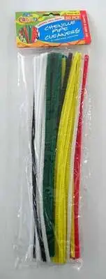 100 Pipe Cleaners Chenille Sticks Stem Assorted Plain Colours Craft 30cm