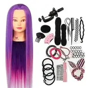 Neverland Practice Training Head Synthetic Hair 64 cm Purple Hair Styling Braid