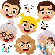 Emotion Toy for Kids,Social Emotional Making Faces Kit | Multiplayer Game Felt Emoticon Kit for Park, Car, Outdoors, Home, School